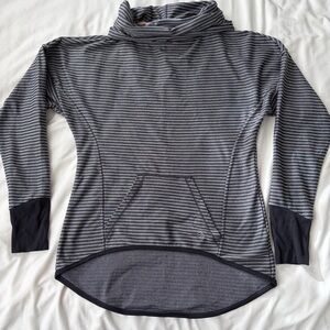 Mondetta Black and Gray Striped Pullover